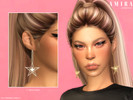 Sims 4 — AMIRA | earrings by Plumbobs_n_Fries — Star Shaped Drop Earrings New Mesh HQ Texture Female | Teen - Elders 5