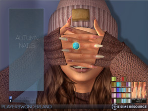 Sims 4 — Autumn Nails by PlayersWonderland — A autumn-color-themed set of nails for your Sims! Coming in 18 swatches,
