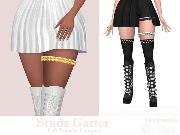 Sims 4 — Studs Garter by Dissia — Studs spiky garter for sim left leg :) Available in 15 swatches