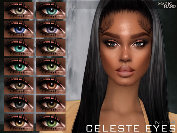 Sims 4 — Celeste Eyes N119 by MagicHand — Light eyes for males and females in 16 swatches - HQ Compatible. Preview - CAS