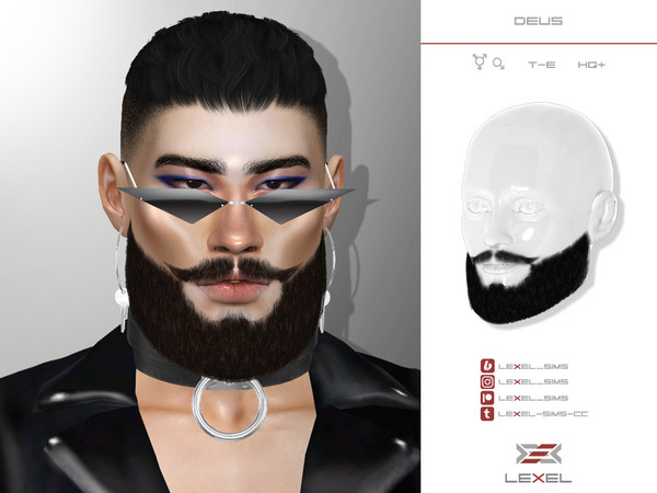 Sims 4 — [PATREON & Boosty] Deus (beard style)  by LEXEL_s — - 18 swatches - Teen trough elder - Male & T-male