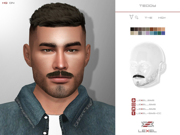 Sims 4 — [PATREON & Boosty] Teddy (beard style) by LEXEL_s — - 18 swatches - Teen trough elder - Male & T-male