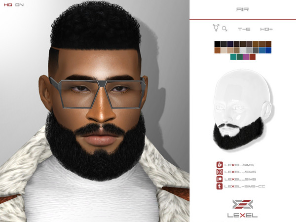 Sims 4 — [Patreon & Boosty] Air ( beard style) by LEXEL_s — - 22 swatches - Teen trough elder - Male & T-male