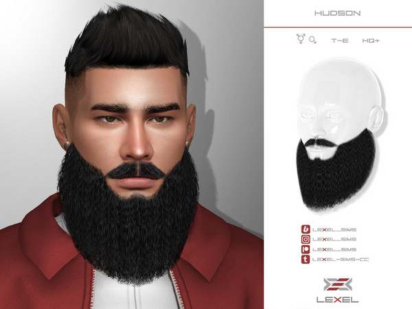 Sims 4 — [PATREON & Boosty] Hudson (beard style)  by LEXEL_s — - 24 swatches - Teen trough elder - Male & T-male