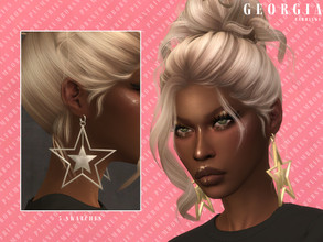 Sims 4 — GEORGIA | earrings by Plumbobs_n_Fries — Large Star Shape Earrings New Mesh HQ Texture Female | Teen - Elders 5