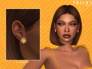 Sims 4 — TRISHA | earrings by Plumbobs_n_Fries — Flower Stud Earring New Mesh HQ Texture Female | Teen - Elders 12