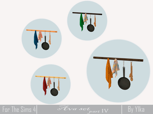 Sims 4 — [SJB] Ava set part IV Kitchen - wall decor (towels) by Ylka by Ylka — Has 4 colors. You can see all the colors