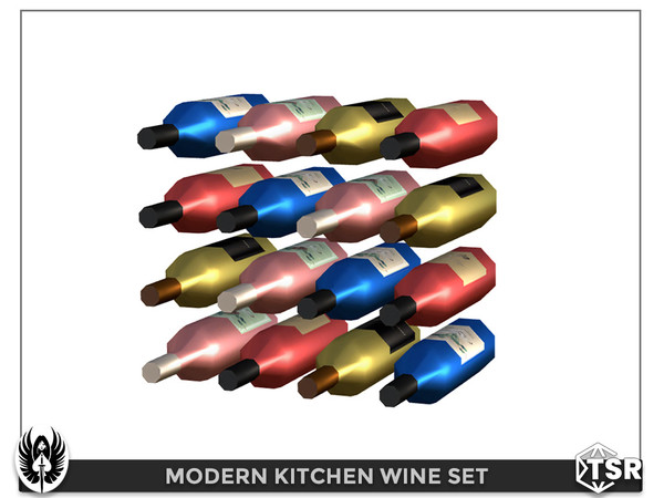Sims 4 — Modern Kitchen Wine Set by nemesis_im — Wine Set from Modern Kitchen Set - 1 Colors - Base Game Compatible
