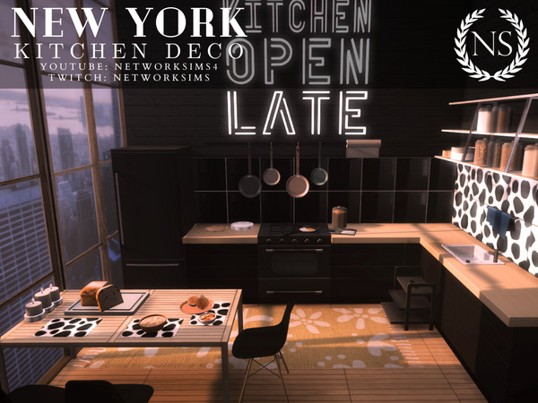 Sims 4 — New York Kitchen Deco PtI by networksims — A set of 8 decorative items for kitchens and small dining rooms.