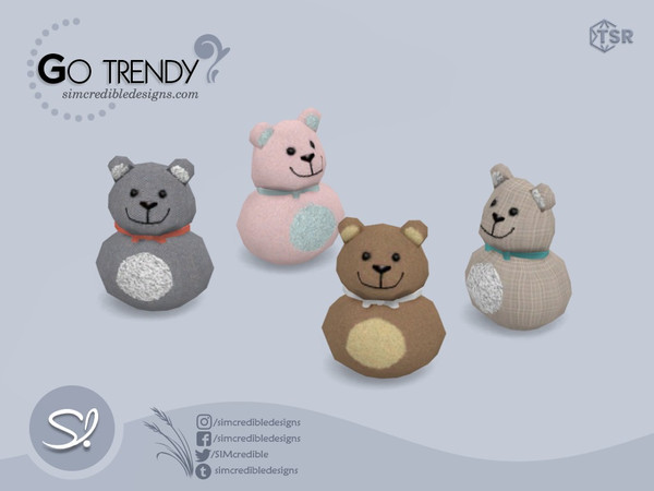 Sims 4 — Go Trendy Teddy by SIMcredible! — by SIMcredibledesigns.com available exclusively at TSR 4 colors variations
