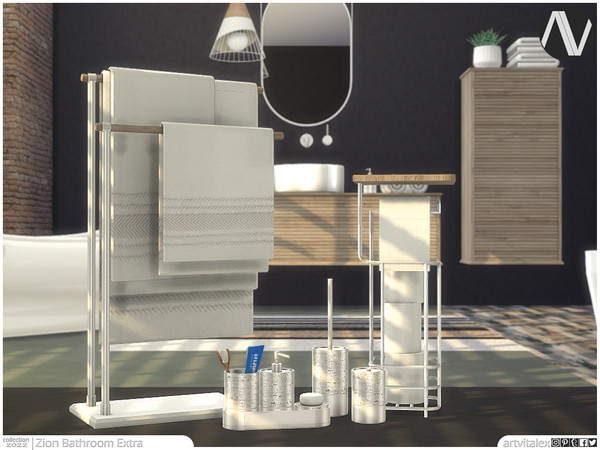 Sims 4 — Zion Bathroom Accessories by ArtVitalex — Bathroom Collection | All rights reserved | Belong to 2022