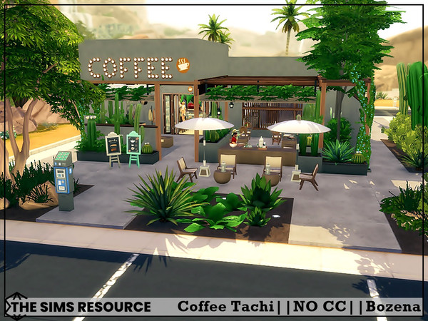Sims 4 — Coffee Tachi  by Bozena — The house is located in the Oasis Springs. Lot: 30 x 20 Value: $ 61 368 Lot type: