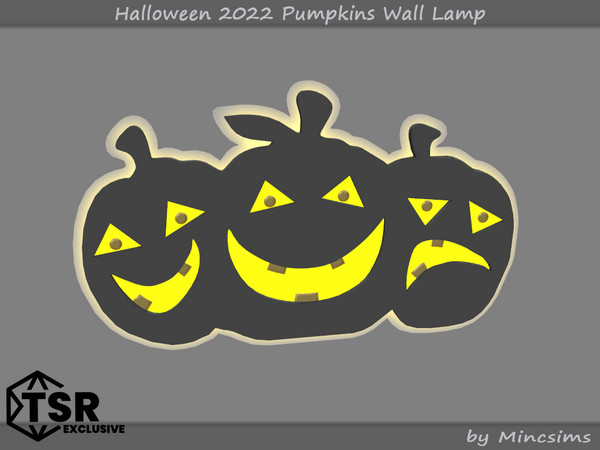 Sims 4 — Halloween 2022 Pumpkins Wall Lamp by Mincsims — Basegame Compatible