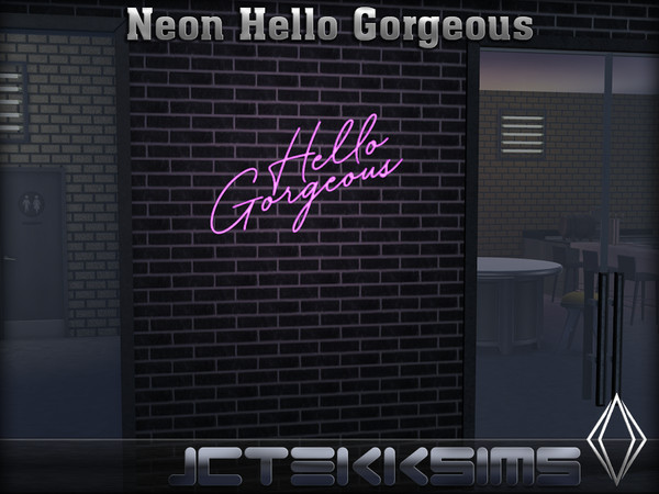 Sims 4 — Neon Hello Gorgeous by JCTekkSims — Created by JCTekkSims.