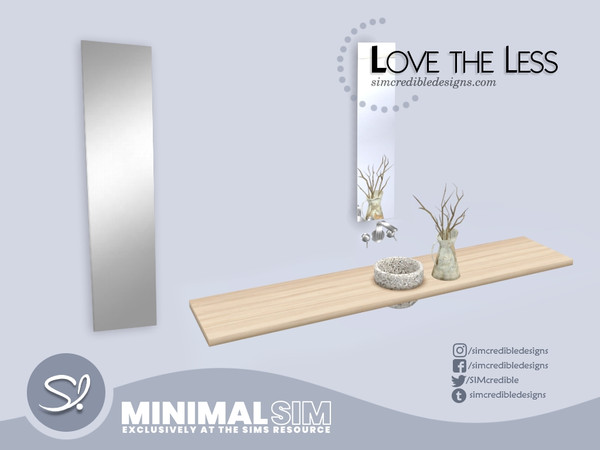 Sims 4 — MinimalSIM Love the Less Bathroom. Mirror vertical by SIMcredible! — by SIMcredibledesigns.com available