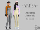 Sims 4 — Autumn Jumpsuit by ARIISA_26 — 11 swatches Also Mario and Luigi costume colors Custom thumbnail Original mesh
