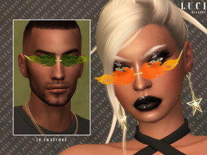 Sims 4 — LUCI | glasses by Plumbobs_n_Fries — Rimless Flame Lens Fashion Glasses New Mesh HQ Texture Unisex | Teen -
