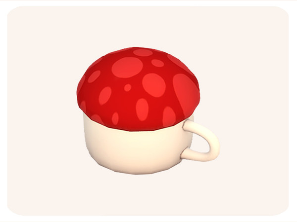 Sims 4 — Mushroom Mug by aira_cc — A mushroom-shaped mug.