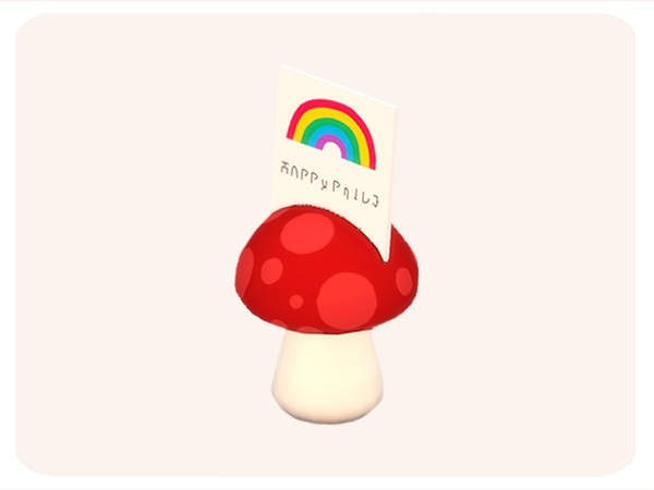 Sims 4 — Mushroom Note Holder by aira_cc — A mushroom-shaped holder.