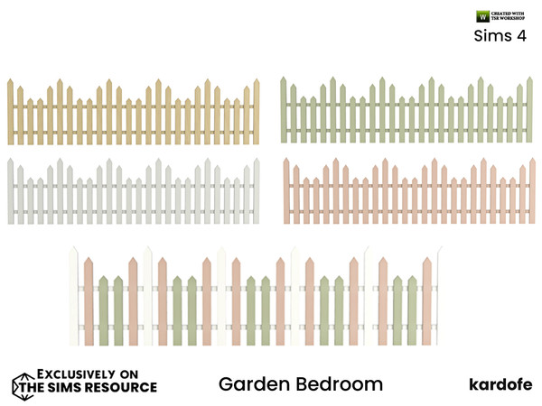 Sims 4 — kardofe_Garden Bedroom_Garden fence by kardofe — Garden fence to decorate the wall, in five colour versions