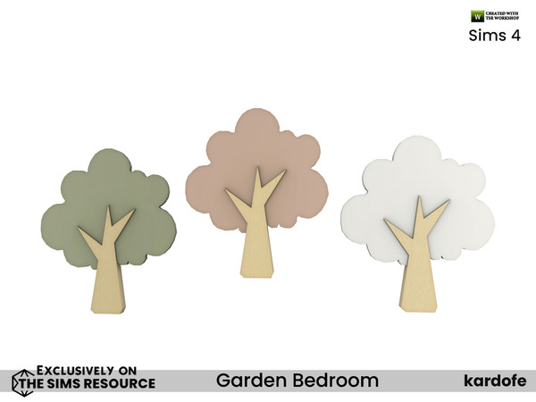 Sims 4 — kardofe_Garden Bedroom_Tree by kardofe — Wall decoration in the shape of a tree, in three colour versions