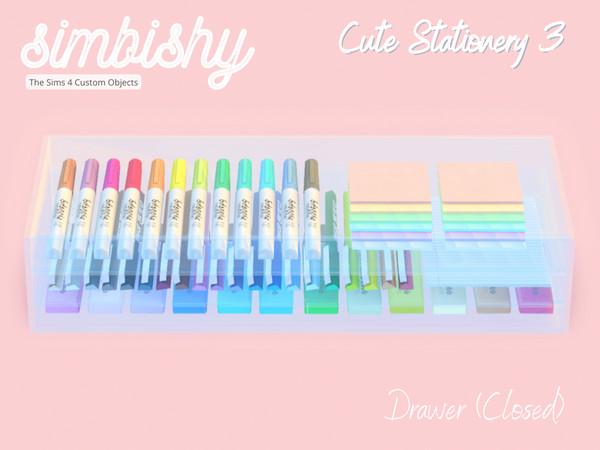 Sims 4 — Cute Stationery 3 - Drawer Closed by simbishy — A stationery ccase closed.