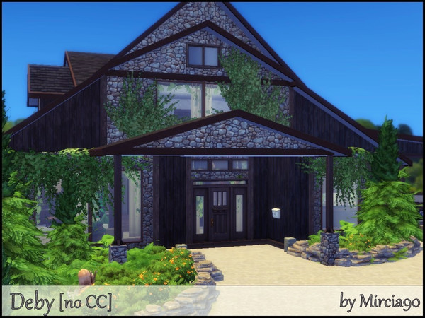Sims 4 — Deby by Mircia90 — A large house in the style of a forester's lodge. Lot Size: 40x30 Price: 164 059 $ No CC