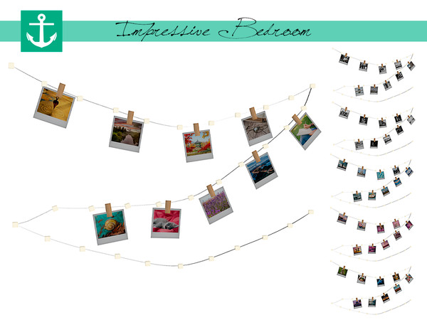 Sims 4 — Impressive Bedroom - Wall Lights and Polaroids by zarkus — Impressive Bedroom - Wall Lights and Polaroids 6