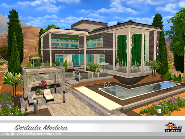 Sims 4 — Sortada Modern NoCC by autaki — Sortada Modern NoCC Luxury modern styles. House for your simmies. Hope you love