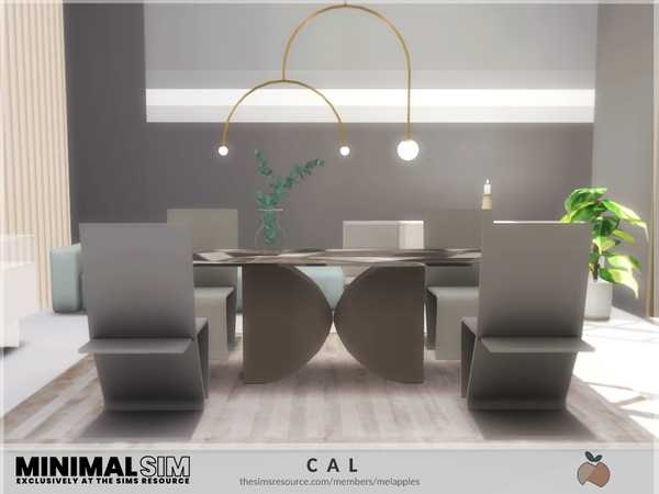Sims 4 — MinimalSIM - Cal dining by melapples — a neutral, black and white dining room for minimalist sims. enjoy! 6x6 $