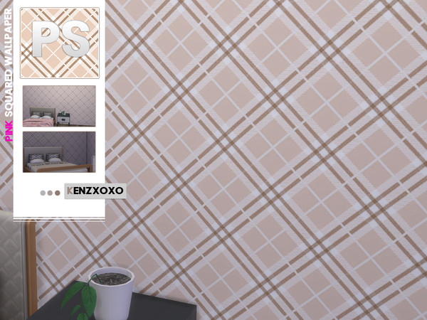 Sims 4 — Pink Squared Wallpaper by kenzxoxo — Did anyone mention Genomic patterns, well you got it now with this