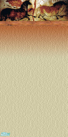 Sims 2 — Horses of Lascaux - Top Panel 2 by TheaDidia — A tan/brown stucco with a top panel depicting a horse of Lascaux
