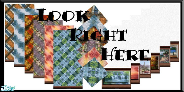 Sims 2 — Look Right Here by Lorah — ... to really make a room stand out! These bold wallpapers and carpets done in