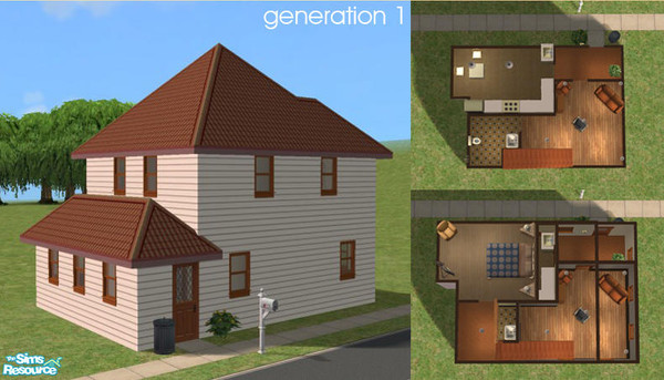 Sims 2 — Generation 1 - set 2 by bluemuffin — First house in the Generation Challenge. A small starters home on a lot of