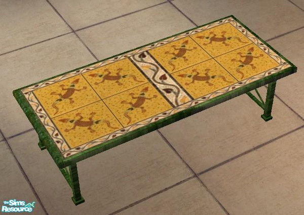 Sims 2 — sim patio coffe table soleil by wondernounou — Before winter, give sun to your sims with a yellow recolor of