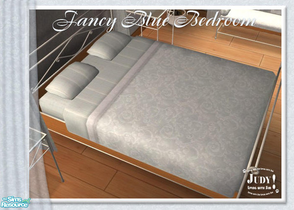Sims 2 — Judy FancyBlue Bedroom - Bedding by judyhugsnoopy — Lovely blue color with silver mixed with light brown wood.