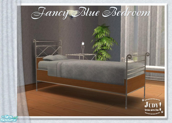 Sims 2 — Judy FancyBlue Bedroom - Bed single by judyhugsnoopy — Lovely blue color with silver mixed with light brown