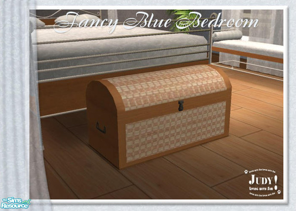 Sims 2 — Judy FancyBlue Bedroom - Wicker trunk by judyhugsnoopy — Lovely blue color with silver mixed with light brown