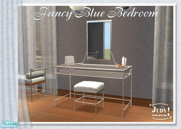 Sims 2 — Judy FancyBlue Bedroom - Vanitytable by judyhugsnoopy — Lovely blue color with silver mixed with light brown