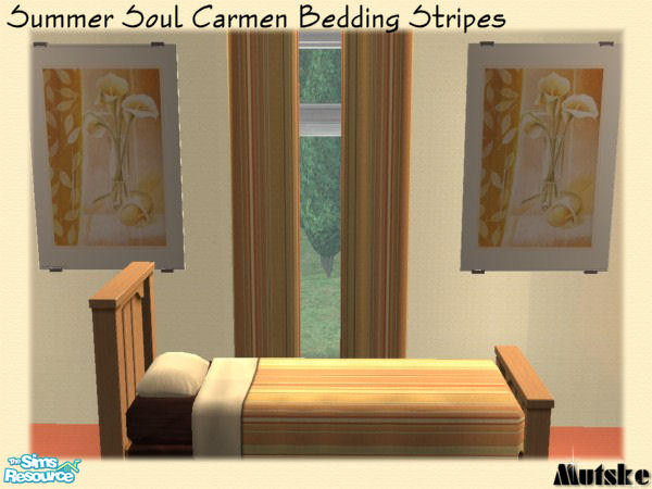 Sims 2 — Summer Soul Carmen Bedding Stripes by Mutske — Bedding, Just to match the Summer Soul Living room. You can use