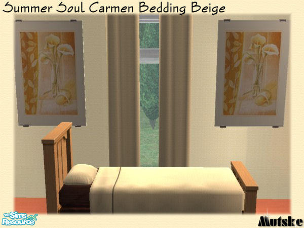 Sims 2 — Summer Soul Carmen Bedding Beige by Mutske — Bedding, Just to match the Summer Soul Living room. You can use my