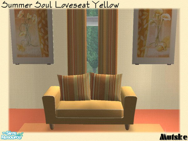 Sims 2 — Summer Soul Loveseat Yellow by Mutske — Recolors from the Arizona set by Shtinky00. You need to have the