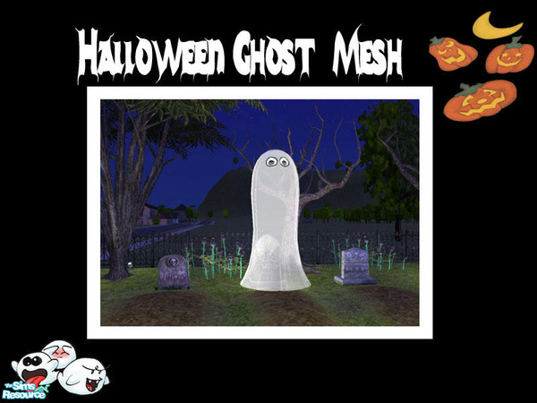 Sims 2 — Halloween Ghost - Mesh by Shakeshaft — Part of a set of fun Ghost sculptures to decorate your sims homes and