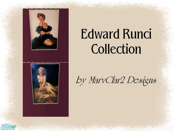 Sims 2 — Edward Runci Collection by marvclar2 — Artwork by Edward Runic. Paintings can be found under "Grilled