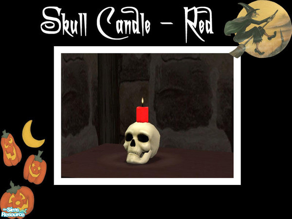 Sims 2 — Skull Candle - Red by Shakeshaft — Part of a set of new meshes for your witchie sims, set includes a cauldron,