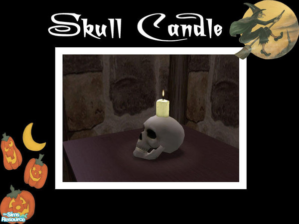 Sims 2 — Skull Candle by Shakeshaft — Part of a set of new meshes for your witchie sims, set includes a cauldron,