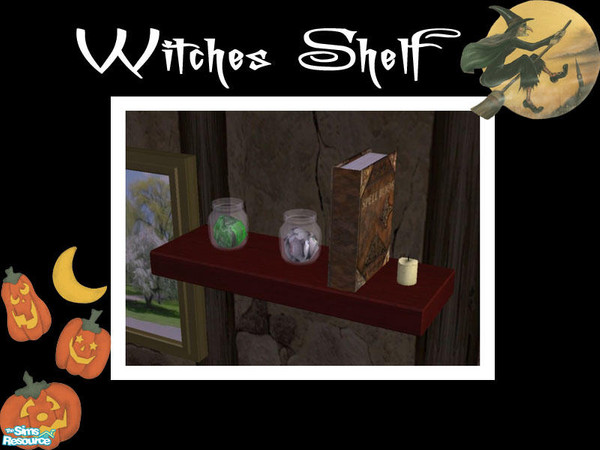 Sims 2 — Witches Shelf by Shakeshaft — Part of a set of new meshes for your witchie sims, set includes a cauldron,