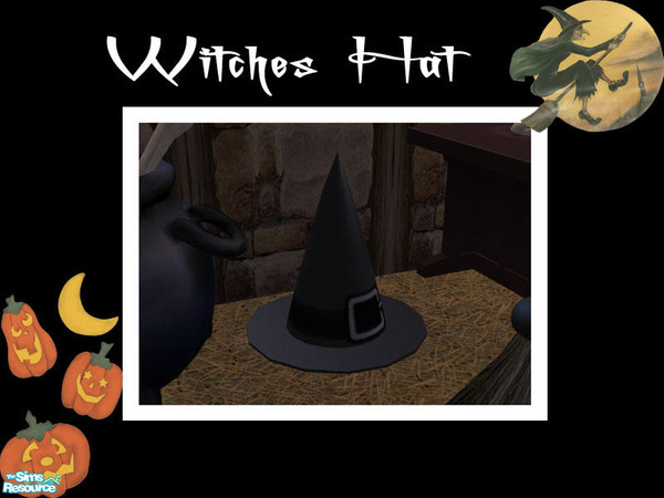 Sims 2 — Witches Hat by Shakeshaft — Part of a set of new meshes for your witchie sims, set includes a cauldron,