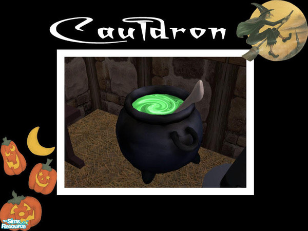 Sims 2 — Cauldron by Shakeshaft — Part of a set of new meshes for your witchie sims, set includes a cauldron, broomstick,