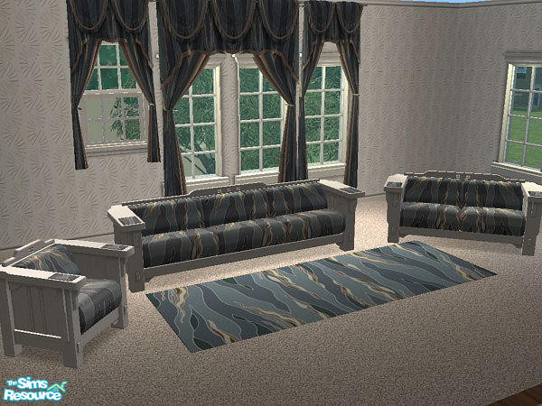 Sims 2 — Liquid Bedroom - seating (white frame) by hatshepsut — Part of the Liquid Bedroom set.